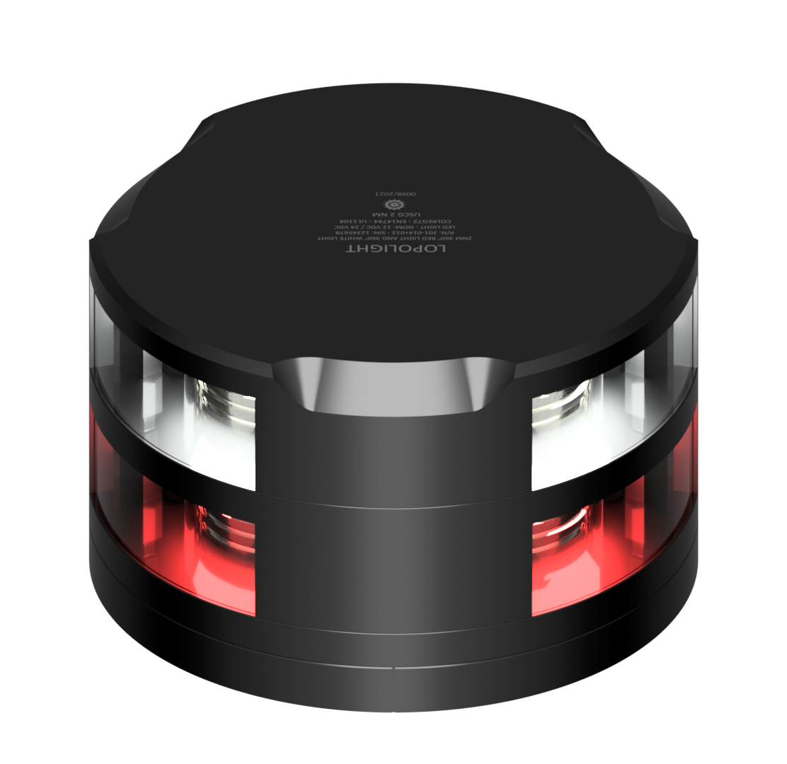 2nm 360° Red + 2nm 360° White, black w/FB base